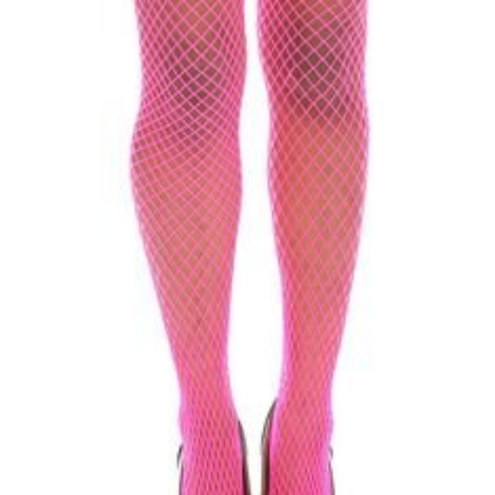 Hot Pink Fishnet pantyhose